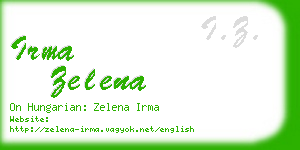 irma zelena business card